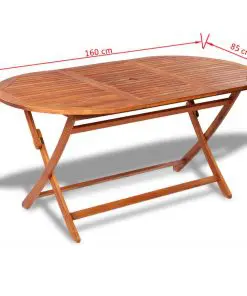 vidaXL Garden Table 160x85x75 cm Solid Acacia Wood