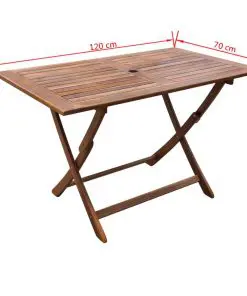vidaXL Garden Table 120x70x75 cm Solid Acacia Wood