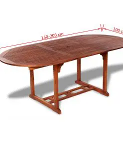 vidaXL Garden Table 200x100x74 cm Solid Acacia Wood