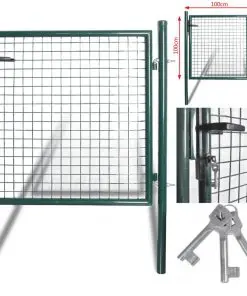 vidaXL Single Door Fence Gate Powder-Coated Steel