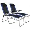 vidaXL Reclining Camping Chairs 2 pcs Blue and Black