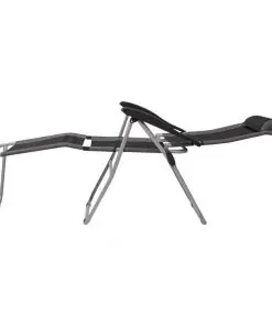 vidaXL Reclining Camping Chairs 2 pcs Grey and Black