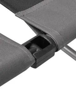 vidaXL Reclining Camping Chairs 2 pcs Grey and Black