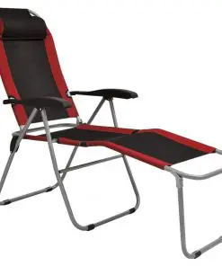 vidaXL Reclining Camping Chairs 2 pcs Red and Black