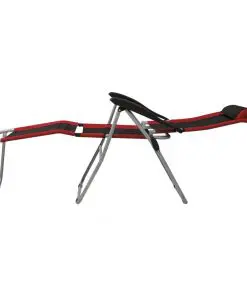 vidaXL Reclining Camping Chairs 2 pcs Red and Black