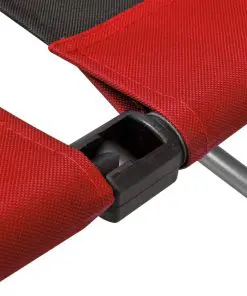 vidaXL Reclining Camping Chairs 2 pcs Red and Black