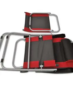 vidaXL Reclining Camping Chairs 2 pcs Red and Black