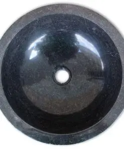 vidaXL Basin Marble 40 cm Black