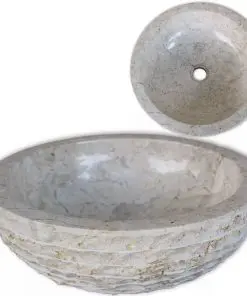 vidaXL Basin Marble 40 cm Cream