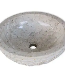 vidaXL Basin Marble 40 cm Cream