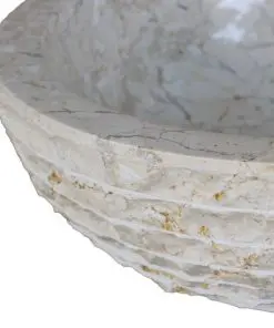 vidaXL Basin Marble 40 cm Cream