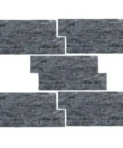 vidaXL Wall Cladding Panels 5 pcs Marble Black 0.5 m²