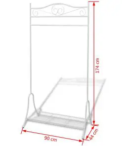 vidaXL Clothing Rack White Steel