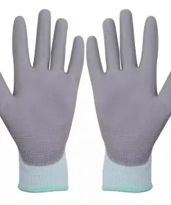 vidaXL Work Gloves PU 24 Pairs White and Grey Size 8/M