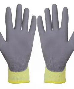 vidaXL Work Gloves PU 24 Pairs White and Grey Size 10/XL