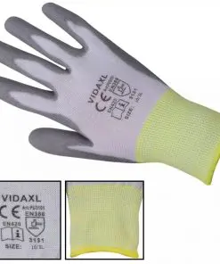 vidaXL Work Gloves PU 24 Pairs White and Grey Size 10/XL