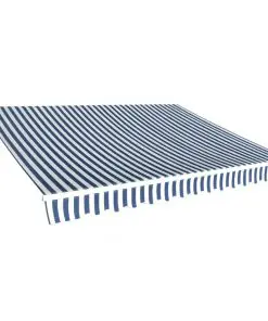 vidaXL Folding Awning Manual-Operated 350 cm Blue and White