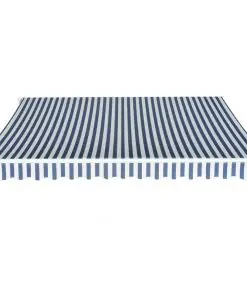 vidaXL Folding Awning Manual-Operated 350 cm Blue and White