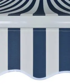 vidaXL Folding Awning Manual-Operated 350 cm Blue and White