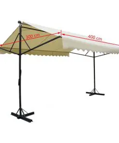 vidaXL Free Standing Awning 4×3 m Cream