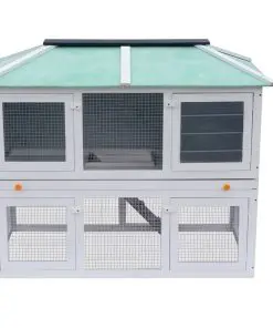 vidaXL Animal Rabbit Cage Double Floor Wood