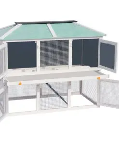 vidaXL Animal Rabbit Cage Double Floor Wood