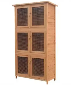 vidaXL Animal Rabbit Cage 6 Rooms Wood