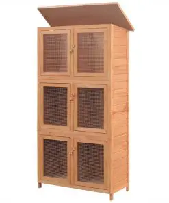 vidaXL Animal Rabbit Cage 6 Rooms Wood
