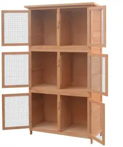 vidaXL Animal Rabbit Cage 6 Rooms Wood