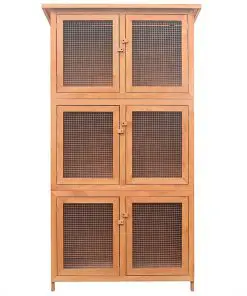 vidaXL Animal Rabbit Cage 6 Rooms Wood