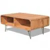 vidaXL Coffee Table 90×55.5×38.5 cm Solid Paulownia Wood Brown