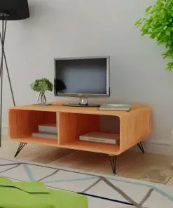 vidaXL Coffee Table 90×55.5×38.5 cm Solid Paulownia Wood Brown