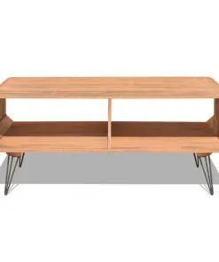vidaXL Coffee Table 90×55.5×38.5 cm Solid Paulownia Wood Brown