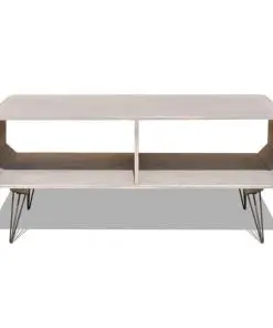 vidaXL Coffee Table 90×55.5×38.5 cm Solid Paulownia Wood Grey