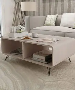 vidaXL Coffee Table 90×55.5×38.5 cm Solid Paulownia Wood Grey