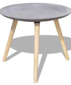 vidaXL Two Piece Side Table/Coffee Table Set 55 cm&44 cm Concrete Grey