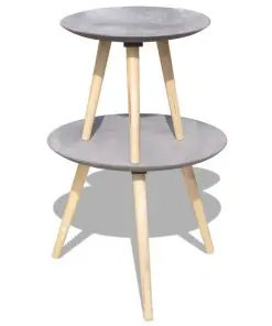 vidaXL Two Piece Side Table/Coffee Table Set 55 cm&44 cm Concrete Grey