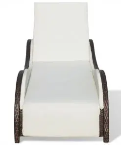 vidaXL Sun Lounger with Cushion Poly Rattan Brown