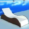 vidaXL Sun Lounger with Cushion Poly Rattan Brown