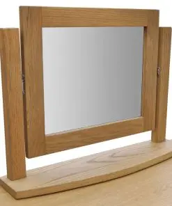 vidaXL Dressing Table with Stool Solid Oak Wood