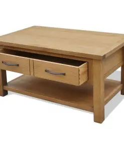 vidaXL Coffee Table 88x53x45 cm Solid Oak Wood