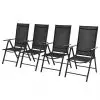 vidaXL Folding Garden Chairs 4 pcs Aluminium and Textilene Black
