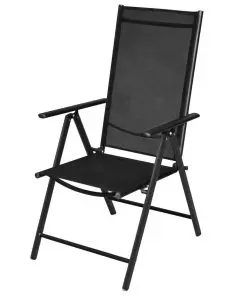 vidaXL Folding Garden Chairs 4 pcs Aluminium and Textilene Black