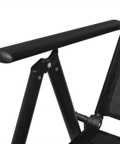 vidaXL Folding Garden Chairs 4 pcs Aluminium and Textilene Black