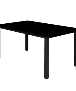 vidaXL 9 Piece Outdoor Dining Set with Folding Chairs Aluminium Black