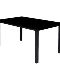 vidaXL 7 Piece Outdoor Dining Set with Folding Chairs Aluminium Black