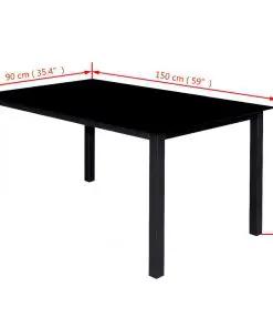 vidaXL 7 Piece Outdoor Dining Set with Folding Chairs Aluminium Black