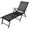 vidaXL Folding Sun Lounger Aluminium Black