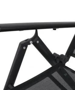 vidaXL Folding Sun Lounger Aluminium Black
