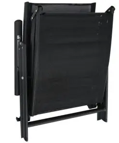 vidaXL Folding Sun Lounger Aluminium Black